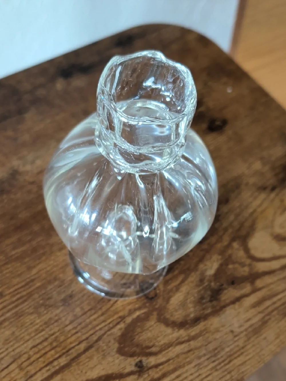 Clear Blown Glass Decorative Vase pomegranate Bud Vase Taper Candle Holder